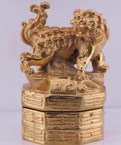 Chinese Qing Dynasty Lepine Verge Fusee Clock Ormolu Gilt Bronze Fu Dog Figure