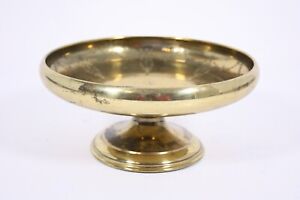 Meriden S P Co Stripped Silver Plate 3 5 X 8 Brass Pedestal Bowl