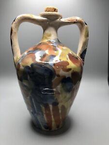 Multi Color 7 Glaze Amphora Jug Used For Multi Purpose Wine Oil With Cork