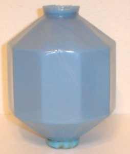 Antique D S Delphite Blue Swirl Milk Glass Weathervane Lightning Rod Ball Globe