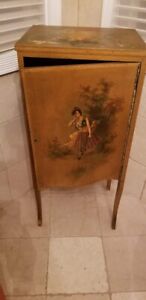 Wooden Cabinet With Hand Painted Gypsy Girl