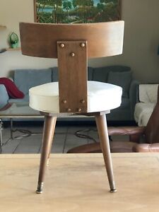 1950 Mid Century Modern Paul Mccobb T Back Klismos Leg Swivel Vanity Desk Chair