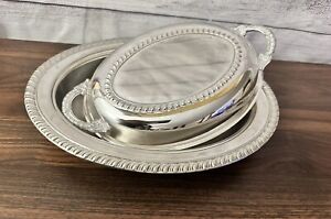 Vintage Serving Dish With Lid English Silver Mfg Corp 202 S 10 5 Long