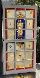 Antique Stained Glass Church Window Isaiah 1920s History Included 