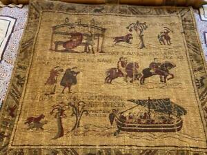 Vintage Tapestry Wall Hanging Made In Belgium Sampler 21x22 W Post