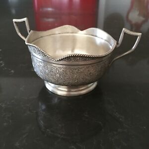 Large Antique Persian Ottoman Sterling Silver Serving Bowl