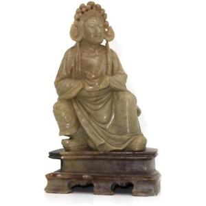 Vintage Chinese Soapstone Guanyin Quan Yin Sculpture Figurine 5 3 4 
