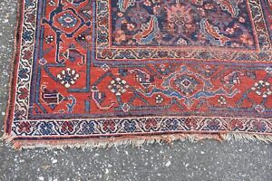 Antique Hand Knotted Oriental Rug 4x7 9 Distressed As Is 