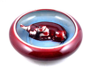Vintage Ox Blood Red Glazed Porcelain Large Brush Washer Pot Buffalo 08262218