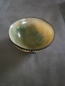 Antique Chinese Tea Bowl 4 5 Silver Dragons Hardstone