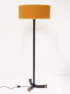 Important Floor Lamp 1950 1960 Steel Brass Vintage Rockabilly 50s 60s 50 S 60 S