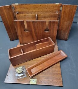 Antique Stationary Work Cabinet Box Mahogany
