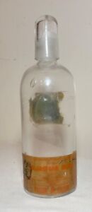 Rare Antique 1800 S Clear Glass Chloroform Apothecary Medical Poison Bottle Jar