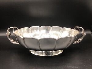 Beautiful Wiener Werkstatte Style Hammered 800 Silver Figural Handled Bowl
