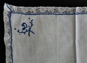 Hanky Handkerchief Antique Embroidery And Lace D