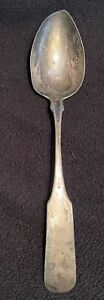 Antique Coin Silver Spoon Ih Cary Co Flatware 8 3 4 