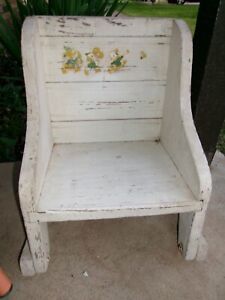 Vintage Homemade Wooden Child S Rocking Chair