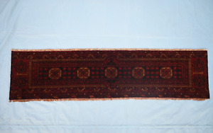 K 86 Vintage Hand Knotted Turkoman Torba Tribal Multicolor Beautiful Rug Carpet