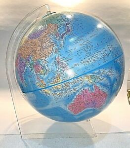 Cool World Globe Globemaster 12 On Clear Lucite Plastic Stand Mid Century Style