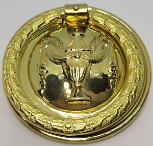 Round 1 5 1 75 2 Hepplewhite Sheraton Style Stamped Brass Urn Single Post