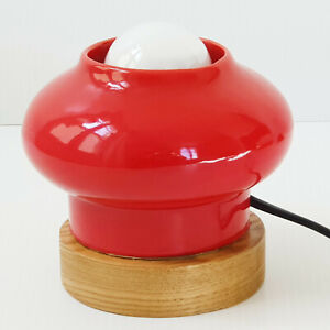 Lamp Table Ceramic Red Porzellan Pin 1960 Vintage 60s 60 S