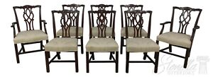 L57480ec Set Of 8 Kindel Oxford Mahogany Chippendale Dining Room Chairs
