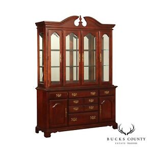American Drew Chippendale Style Cherry China Cabinet