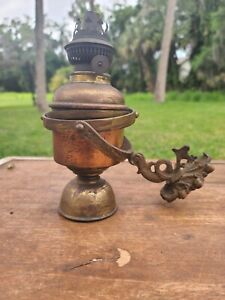 Antique Nautical Ship Gimble Lantern Marine Brass Copper Oil Lamp Mermaid