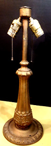 Art Deco Spelter Table Lamp Base Double Light Pull Chains