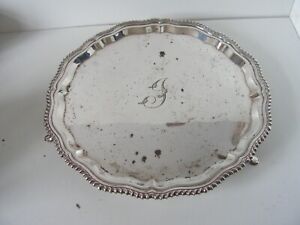 Antique Silver Plated Salver Drinks Tray Israel Sigmund Greenberge 1880 S