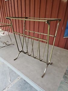 Vintage Mcm Metal Iron Side Accent Table In Out 19 5x13 5x24
