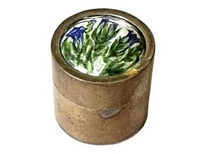 Vintage Sterling And Enamel Patch Box Pill Box Trinket Box True Blue Flowers