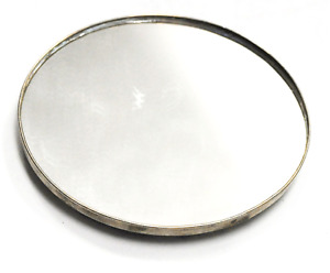 Vintage Silver Plated Compact Mirror Scroll Pattern 3 1 4 
