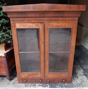 Victorian Hutch With Pullout Writing Desk And Cabinets And Mahogany Veneer