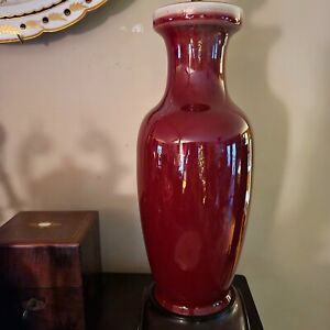 Antique Chinese Sang De Boeuf Vase Lamp