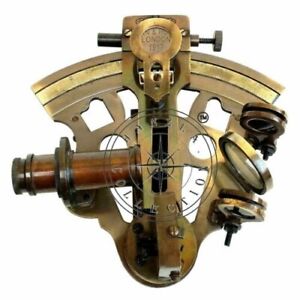 Antique Brass Working Marine Sextant Collectible Vintage Nautical Ship Astrolabe