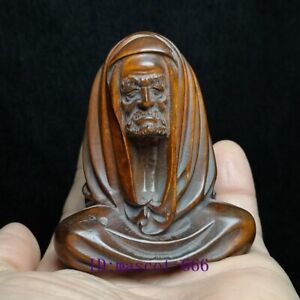 2 9 Inch Old China Boxwood Hand Carved Buddhism Buddha Figure Statue Collection
