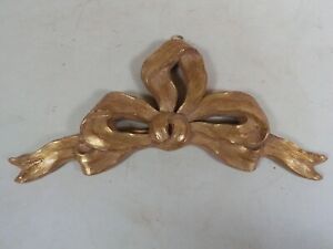 Large 16 Wide Gold Gilded Bow Picture Painting Doorway Topper French Interest