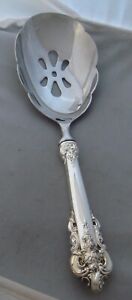 Wallace Grande Baroque Sterling Silver Pierced Casserole Serving Spoon Ss Bowl