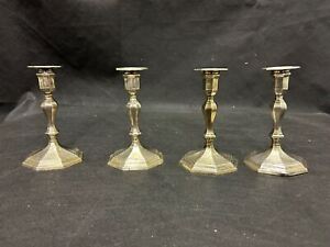 1920 Ryrie Bros Birks Sterling Silver Candlesticks 7 Inches Tall Lot Of 4