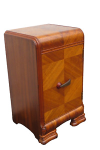 Art Deco Waterfall Tall Nightstand Side End Bedside Table 5289