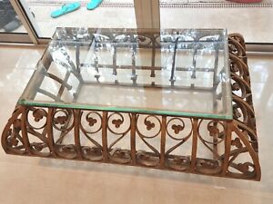 Mid Century Phyllis Morris Gold Wrought Iron Coffee Table