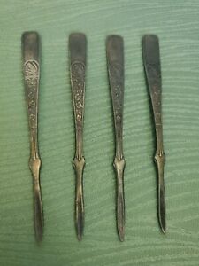Squirrel 1884 By Reed Barton Silverplate Nut Pick Set Of 4