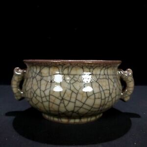 8 5 Chinese Antique Porcelain Song Ge Kiln Fish Ear Stove