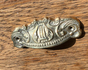 Antique Reproduction Solid Brass Victorian Eastlake Ornate Bin Pull 4 