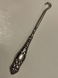Antique Sterling Silver Glove Shoe Button Hook 3 Vanity Tool Excellent Cond Cc