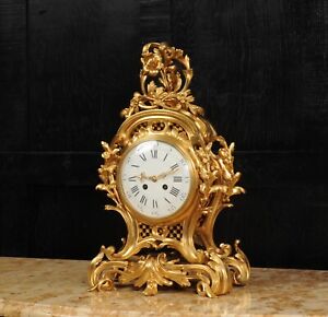 Fine And Large Antique French Ormolu Rococo Clock