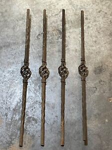 One Architectural Victorian Ornate Iron Fence Post 32 Industrial Wrought Iron