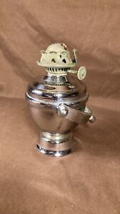 Antique Gimbal Mounted Marine Sailing Ships Oil Lamp Heavy Chrome Solid Brass
