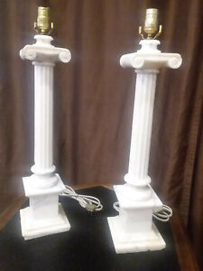 Alabaster Lamps Not Marble Original Vintage Old Old Empire Newly Rewired Italy